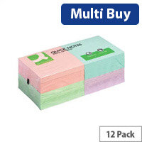Q-Connect Pastel Quick Note Repositionable Pad 75x75mm Rainbow