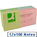 Q-Connect Pastel Quick Note Repositionable Pad 75x75mm Rainbow Q-Connect Pastel Quick Note Repositionable Pad 75x75mm Rainbow