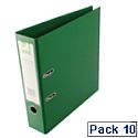 Q-Connect Green A4 Polypropylene Lever Arch File Pack of 10 Q-Connect Green A4 Polypropylene Lever Arch File Pack of 10