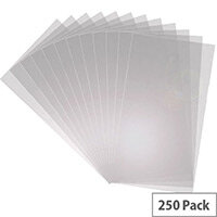 Q-Connect A4 Binding Comb Covers - Pack of 250 - 150 Micron - Transparent for Professional Document Binding KF24010