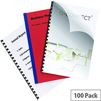 Q-Connect Clear Comb Binding Cover 250 Micron A4 Pack 100