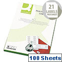 Q-Connect 21 Per Sheet Multi-Purpose Labels 63.5x38mm (2100 Labels) Q-Connect 21 Per Sheet Multi-Purpose Labels 63.5x38mm (2100 Labels)
