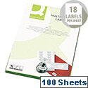 Q-Connect 18 Per Sheet Multi-Purpose Labels 63.5x46.5mm (1800 Labels) Q-Connect 18 Per Sheet Multi-Purpose Labels 63.5x46.5mm (1800 Labels)