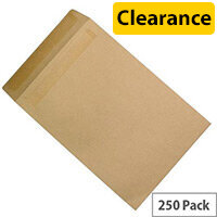 Q-Connect Manilla Pocket Envelopes 381x254mm 90gsm Self Seal Pack of 250