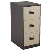 Talos 3 Drawer Steel Filing Cabinet Coffee Cream KF78767 Talos 3 Drawer Steel Filing Cabinet Coffee Cream KF78767