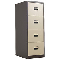 Talos 4 Drawer Steel Filing Cabinet Coffee Cream KF78771 Talos 4 Drawer Steel Filing Cabinet Coffee Cream KF78771