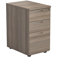 Jemini Grey Oak 3 Drawer Desk High Pedestal D600 KF78949