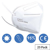 KN95 FFP2 Filter Respirator Face Mask (GB2626-2006) Pack of 25 Ref:KN95FFP2-25 KN95 FFP2 Filter Respirator Face Mask (GB2626-2006) Pack of 25 Ref:KN95FFP2-25