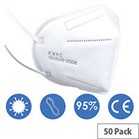 KN95 FFP2 Filter Respirator Face Mask (GB2626-2006) Pack of 50 Ref:KN95FFP2-50 KN95 FFP2 Filter Respirator Face Mask (GB2626-2006) Pack of 50 Ref:KN95FFP2-50