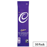 Cadbury Instant Hot Drinking Chocolate Powder Sachets 28g (50 Pack) 915654