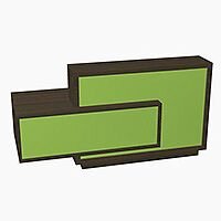 Foro Modern Design Reception Desk With High Gloss Vibrant Green Front and Chestnut Carcass & Right Low Level Section W2100mmxD800mmxH1100mm Foro Modern Design Reception Desk With High Gloss Vibrant Green Front and Chestnut Carcass & Right Low Level Section W2100mmxD800mmxH1100mm