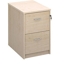 Deluxe 2 drawer filing cabinet with silver handles 730mm high - maple Deluxe 2 drawer filing cabinet with silver handles 730mm high - maple