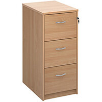 Deluxe 3 drawer filing cabinet with silver handles 1045mm high - beech