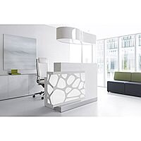 Organic Modern Illuminated White Straight Reception Desk with Right Decorative Element W1700mmxD770mmxH1105mm Organic Modern Illuminated White Straight Reception Desk with Right Decorative Element W1700mmxD770mmxH1105mm