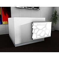 Organic Modern Illuminated White Corner Reception Desk with Left Decorative Element W1700mmxD1770mmxH1105mm Organic Modern Illuminated White Corner Reception Desk with Left Decorative Element W1700mmxD1770mmxH1105mm