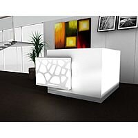 Organic Modern Illuminated White Corner Reception Desk Right Decorative Element W1700mmxD1770mmxH1105mm Organic Modern Illuminated White Corner Reception Desk Right Decorative Element W1700mmxD1770mmxH1105mm
