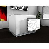 Organic Modern Illuminated White Corner Reception Desk with Left Decorative Element W1700mmxD1370mmxH1105mm Organic Modern Illuminated White Corner Reception Desk with Left Decorative Element W1700mmxD1370mmxH1105mm