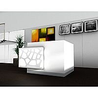 Organic Modern Illuminated White Corner Reception Desk with Right Decorative Element W1700mmxD1370mmxH1105mm Organic Modern Illuminated White Corner Reception Desk with Right Decorative Element W1700mmxD1370mmxH1105mm