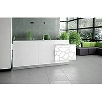 Organic Modern Illuminated White Straight Reception Desk with Left Decorative Element W2700mmxD700mmxH1105mm Organic Modern Illuminated White Straight Reception Desk with Left Decorative Element W2700mmxD700mmxH1105mm