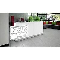 Organic Modern Illuminated White Straight Reception Desk with Right Decorative Element W2700mmxD700mmxH1105mm Organic Modern Illuminated White Straight Reception Desk with Right Decorative Element W2700mmxD700mmxH1105mm