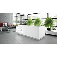 Organic Modern Illuminated White Corner Reception Desk with Left Decorative Element W3100mmxD1370mmxH1105mm Organic Modern Illuminated White Corner Reception Desk with Left Decorative Element W3100mmxD1370mmxH1105mm