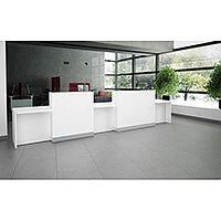 Organic Modern Illuminated Straight White Reception Desk with Decorative Element W4556mmxD770mmxH1105mm Organic Modern Illuminated Straight White Reception Desk with Decorative Element W4556mmxD770mmxH1105mm