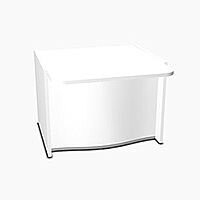 Wave Modern Design Low Straight Reception Desk with White Counter Top & High Gloss White Front W1026xD1034xH755mm Wave Modern Design Low Straight Reception Desk with White Counter Top & High Gloss White Front W1026xD1034xH755mm