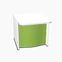 Wave Modern Design Low Straight Reception Desk with White Counter Top & High Gloss Dark Green Front W826xD1034xH755mm Wave Modern Design Low Straight Reception Desk with White Counter Top & High Gloss Dark Green Front W826xD1034xH755mm