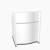 Wave Modern Design Small Straight Reception Desk with White Counter Top & High Gloss White Front W806xD770xH1103mm Wave Modern Design Small Straight Reception Desk with White Counter Top & High Gloss White Front W806xD770xH1103mm