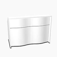 Wave Modern Design Straight Reception Desk with White Counter Top & High Gloss White Front W1556xD770xH1103mm Wave Modern Design Straight Reception Desk with White Counter Top & High Gloss White Front W1556xD770xH1103mm