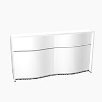 Wave Modern Design Straight Reception Desk with White Counter Top & High Gloss White Front W1996xD770xH1103mm Wave Modern Design Straight Reception Desk with White Counter Top & High Gloss White Front W1996xD770xH1103mm