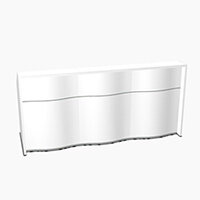 Wave Modern Design Straight Reception Desk with White Counter Top & High Gloss White Front W2306xD770xH1103mm Wave Modern Design Straight Reception Desk with White Counter Top & High Gloss White Front W2306xD770xH1103mm