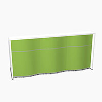 Wave Modern Design Straight Reception Desk with White Counter Top & High Gloss Dark Green Front W2306xD770xH1103mm Wave Modern Design Straight Reception Desk with White Counter Top & High Gloss Dark Green Front W2306xD770xH1103mm