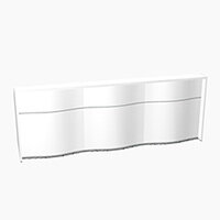 Wave Modern Design Straight Reception Desk with White Counter Top & High Gloss White Front W2966xD770xH1103mm Wave Modern Design Straight Reception Desk with White Counter Top & High Gloss White Front W2966xD770xH1103mm