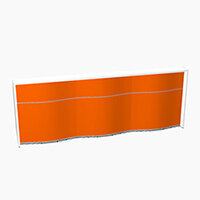 Wave Modern Design Straight Reception Desk with White Counter Top & High Gloss Orange Front W2966xD770xH1103mm Wave Modern Design Straight Reception Desk with White Counter Top & High Gloss Orange Front W2966xD770xH1103mm