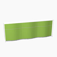 Wave Modern Design Straight Reception Desk with White Counter Top & High Gloss Dark Green Front W2966xD770xH1103mm Wave Modern Design Straight Reception Desk with White Counter Top & High Gloss Dark Green Front W2966xD770xH1103mm