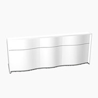 Wave Modern Design Straight Reception Desk with White Counter Top & High Gloss White Front W2746xD770xH1103mm Wave Modern Design Straight Reception Desk with White Counter Top & High Gloss White Front W2746xD770xH1103mm