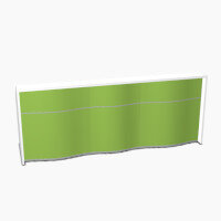 Wave Modern Design Straight Reception Desk with White Counter Top & High Gloss Dark Green Front W2746xD770xH1103mm Wave Modern Design Straight Reception Desk with White Counter Top & High Gloss Dark Green Front W2746xD770xH1103mm