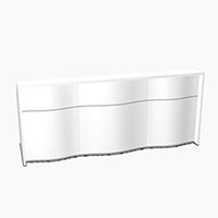Wave Modern Design Straight Reception Desk with White Counter Top & High Gloss White Front W2526xD770xH1103mm Wave Modern Design Straight Reception Desk with White Counter Top & High Gloss White Front W2526xD770xH1103mm