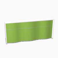 Wave Modern Design Straight Reception Desk with White Counter Top & High Gloss Dark Green Front W2526xD770xH1103mm Wave Modern Design Straight Reception Desk with White Counter Top & High Gloss Dark Green Front W2526xD770xH1103mm