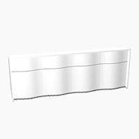 Wave Modern Design Straight Reception Desk with White Counter Top & High Gloss White Front W3496xD770xH1103mm Wave Modern Design Straight Reception Desk with White Counter Top & High Gloss White Front W3496xD770xH1103mm