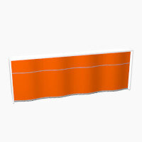Wave Modern Design Straight Reception Desk with White Counter Top & High Gloss Orange Front W3496xD770xH1103mm Wave Modern Design Straight Reception Desk with White Counter Top & High Gloss Orange Front W3496xD770xH1103mm