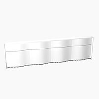 Wave Modern Design Straight Reception Desk with White Counter Top & High Gloss White Front W3936xD770xH1103mm Wave Modern Design Straight Reception Desk with White Counter Top & High Gloss White Front W3936xD770xH1103mm