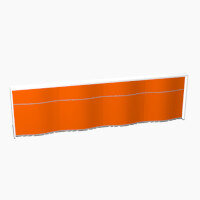 Wave Modern Design Straight Reception Desk with White Counter Top & High Gloss Orange Front W3936xD770xH1103mm Wave Modern Design Straight Reception Desk with White Counter Top & High Gloss Orange Front W3936xD770xH1103mm