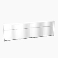 Wave Modern Design Straight Reception Desk with White Counter Top & High Gloss White Front W3496xD770xH1103mm Wave Modern Design Straight Reception Desk with White Counter Top & High Gloss White Front W3496xD770xH1103mm