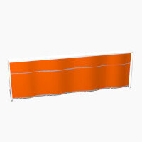 Wave Modern Design Straight Reception Desk with White Counter Top & High Gloss Orange Front W3496xD770xH1103mm Wave Modern Design Straight Reception Desk with White Counter Top & High Gloss Orange Front W3496xD770xH1103mm