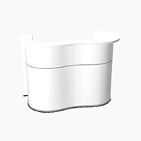 Wave Modern Design Curved Reception Desk with White Counter Top & High Gloss White Front W1624xD841xH1103mm Wave Modern Design Curved Reception Desk with White Counter Top & High Gloss White Front W1624xD841xH1103mm