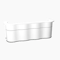 Wave Modern Design Curved Reception Desk with White Counter Top & High Gloss White Front W3124xD841xH1103mm Wave Modern Design Curved Reception Desk with White Counter Top & High Gloss White Front W3124xD841xH1103mm