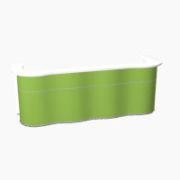 Wave Modern Design Curved Reception Desk with White Counter Top & High Gloss Dark Green Front W3124xD841xH1103mm Wave Modern Design Curved Reception Desk with White Counter Top & High Gloss Dark Green Front W3124xD841xH1103mm