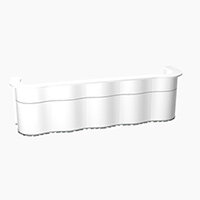 Wave Modern Design Curved Reception Desk with White Counter Top & High Gloss White Front W3874xD841xH1103mm Wave Modern Design Curved Reception Desk with White Counter Top & High Gloss White Front W3874xD841xH1103mm